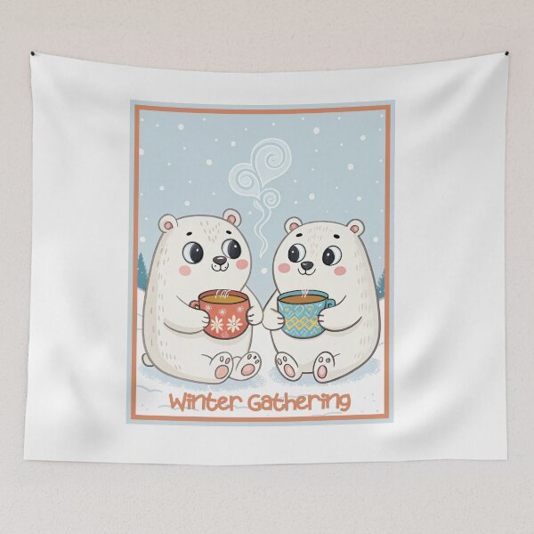 Item preview, Cute Polar Bears Hot Cocoa - Winter Gathering designed and sold by asliberry.