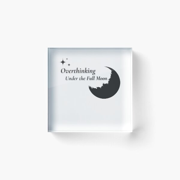 Item preview, Overthinking Under the Full Moon – Minimalist Night Thought Tee designed and sold by CalmPixelStudio.