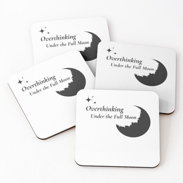 Item preview, Overthinking Under the Full Moon – Minimalist Night Thought Tee designed and sold by CalmPixelStudio.