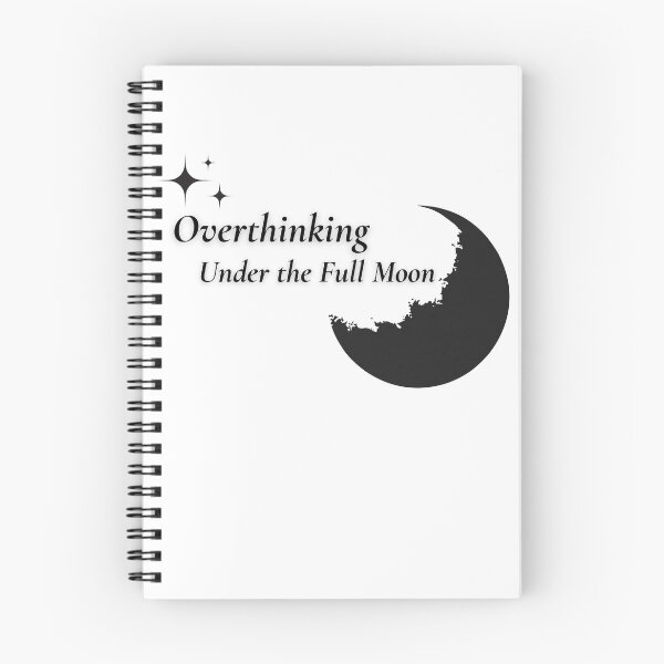 Item preview, Overthinking Under the Full Moon – Minimalist Night Thought Tee designed and sold by CalmPixelStudio.