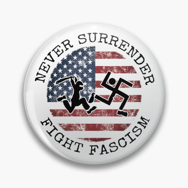 Item preview, NEVER SURRENDER – FIGHT FASCISM (Light Backgrounds) designed and sold by Probably Fine Designs.