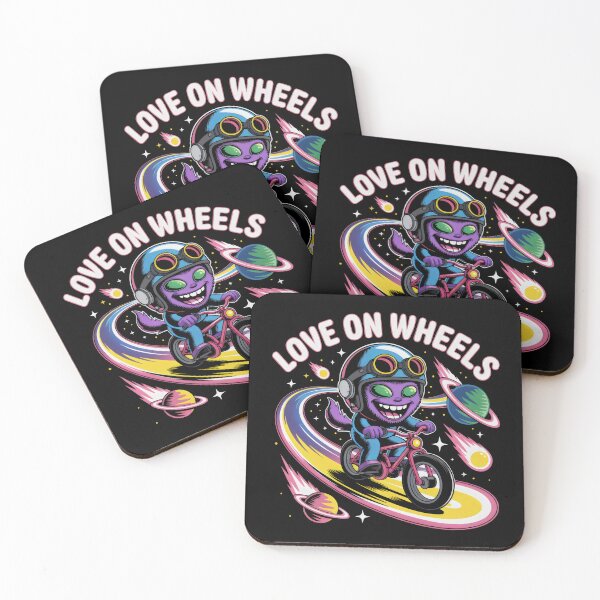 Item preview, Purple Alien Biking Through a Starry Cosmic Trail designed and sold by SplashTastic.