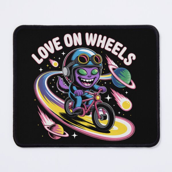 Item preview, Purple Alien Biking Through a Starry Cosmic Trail designed and sold by SplashTastic.