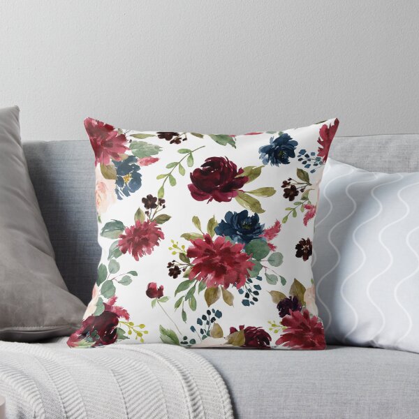 Item preview, Watercolour Autumn Burgundy Floral Pattern designed and sold by KeikoPrints.