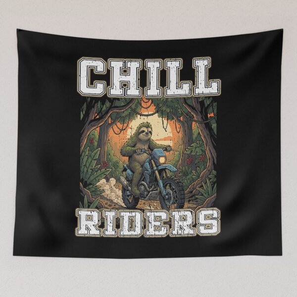 Item preview, CHILL RIDERS sloth riding dual sport motorcycle for more relaxed riders not fastest but not slowest either just enjoying the trails and adventures on motorcycle  designed and sold by Jt41.