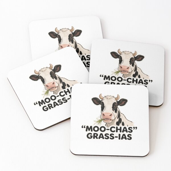 Item preview, Moo-chas Grass-ias Funny Cow Pun Thank You  designed and sold by SkeletonsDanger.