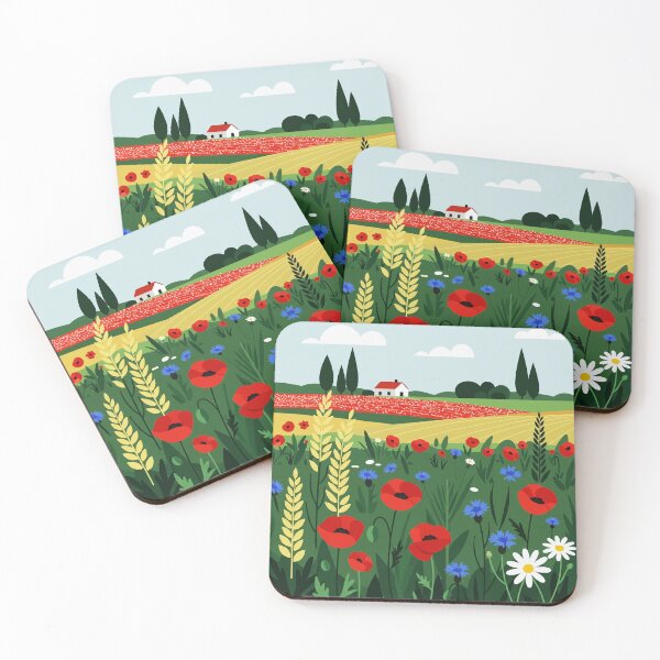 Item preview, Rural landscape with a field of flowers designed and sold by Design4uStudio.