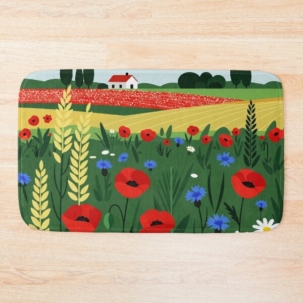 Item preview, Rural landscape with a field of flowers designed and sold by Design4uStudio.