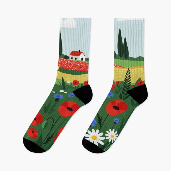 Item preview, Rural landscape with a field of flowers designed and sold by Design4uStudio.