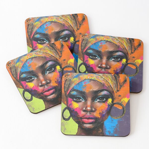 Item preview, Vivid African Goddess Portrait – Bold Headwrap Pop Art designed and sold by sticky10.