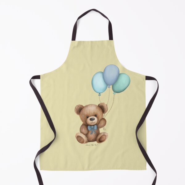 Item preview, Vintage teddy bear with balloons and bow designed and sold by Mariel Angel GJ.