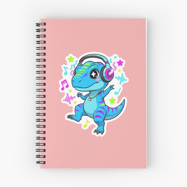 Item preview, Neon Glow Raving Dinosaur Party Dino With Headphones Fun Sticker Dance Music designed and sold by bvdesignart.