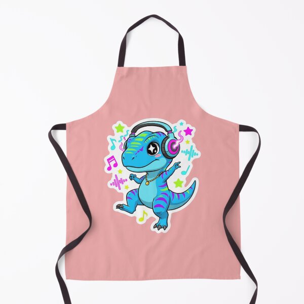 Item preview, Neon Glow Raving Dinosaur Party Dino With Headphones Fun Sticker Dance Music designed and sold by bvdesignart.
