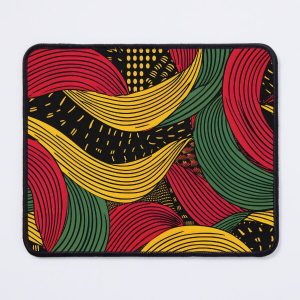 Item preview, Pan‑African Waves Pattern – Red Gold Green Abstract Seamless designed and sold by sticky10.
