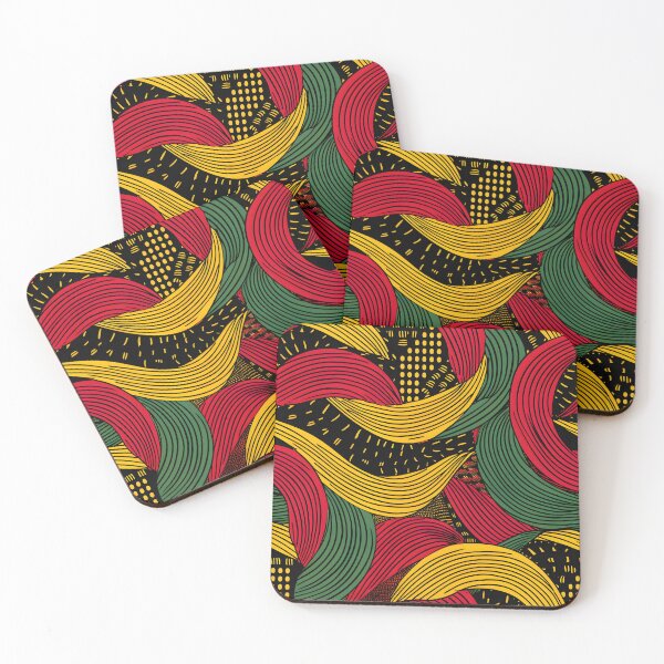 Item preview, Pan‑African Waves Pattern – Red Gold Green Abstract Seamless designed and sold by sticky10.