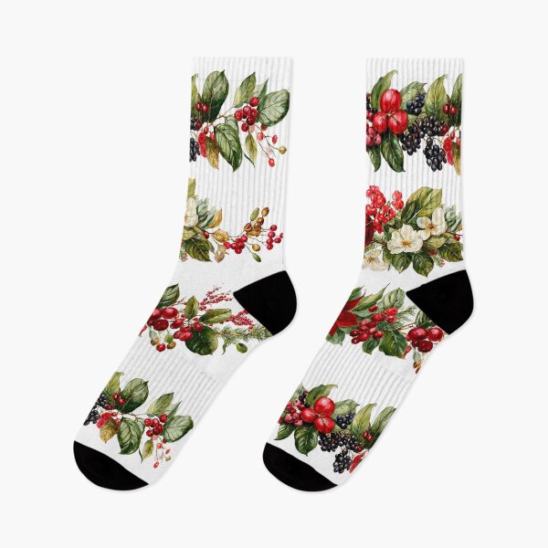 Item preview, Vintage Christmas Floral and Berry Watercolor Clipart designed and sold by Anastasiia Yurevych.