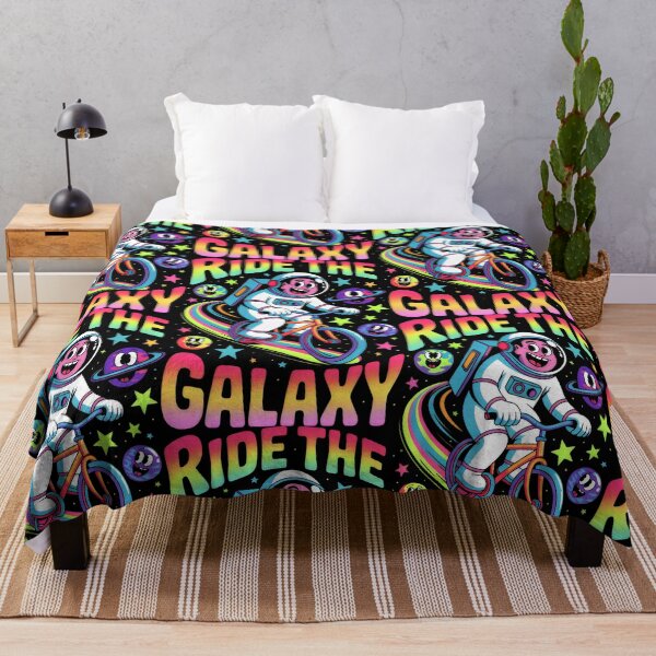 Item preview, Cartoon Astronaut Cycling Through Rainbow Space designed and sold by SplashTastic.