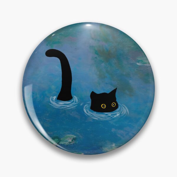 Item preview, Cute Black Cat under Waterlilies Monet designed and sold by outdoorwayys.