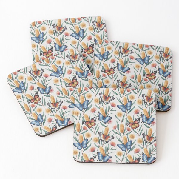 Item preview, Australian Insects Butterflies Wildflowers Seamless Pattern designed and sold by Wennebabs.