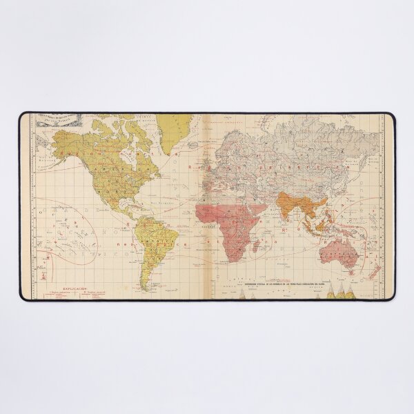 Item preview, Vintage Colorful Detailed Bohemian WORLD MAP Poster 19th century Zoologica designed and sold by easteuromaps.