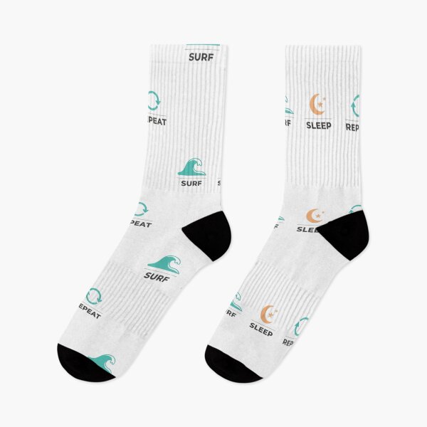Item preview, Surf Sleep Repeat Minimalist Surfer Lifestyle Icons designed and sold by DibuHumor.