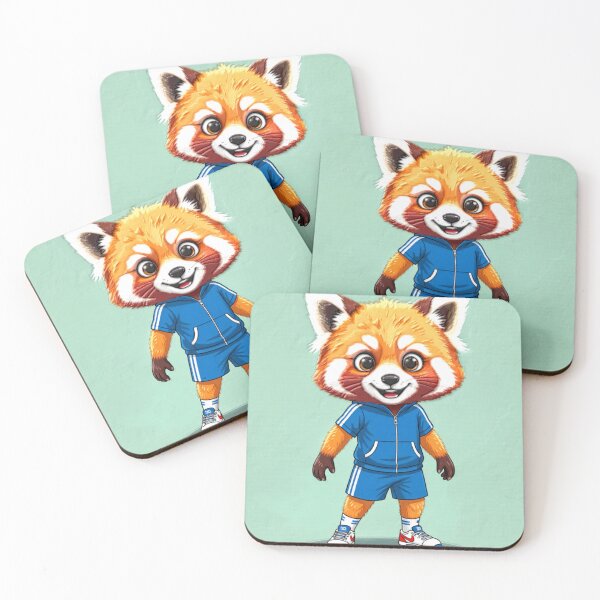 Item preview, red panda runner colorful sports action design designed and sold by SmashingDeals.