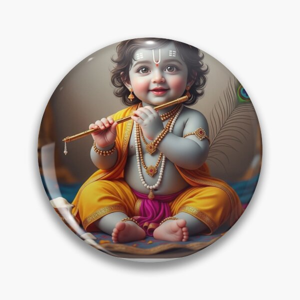 Item preview, Baby Lord Krishna – “Am I Cute?” | Adorable Hindu Art Print designed and sold by YogaCreations.