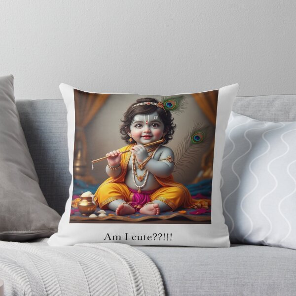 Item preview, Baby Lord Krishna – “Am I Cute?” | Adorable Hindu Art Print designed and sold by YogaCreations.