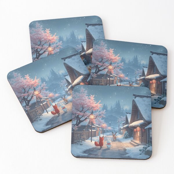 Item preview, Winter in Japanese Countryside – Peaceful Forest Companions designed and sold by WildlifeWhimsy.