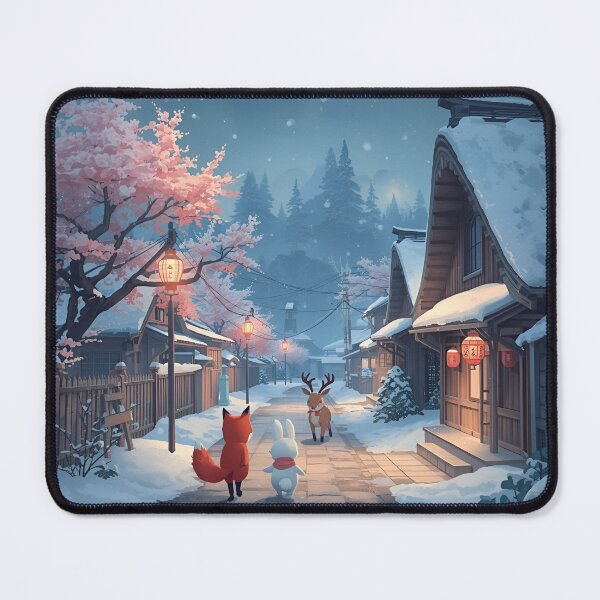 Item preview, Winter in Japanese Countryside – Peaceful Forest Companions designed and sold by WildlifeWhimsy.