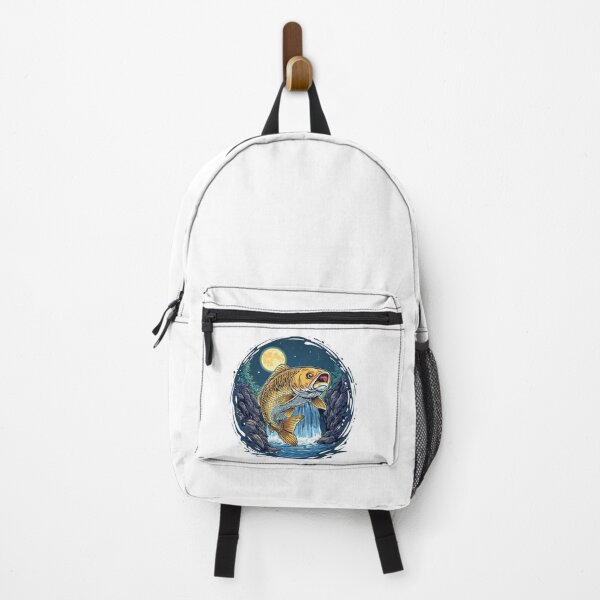 Item preview, Golden Koi Ascending – Dragon Gate Success Symbol | Japanese Night Art designed and sold by Rosemoonjapan.
