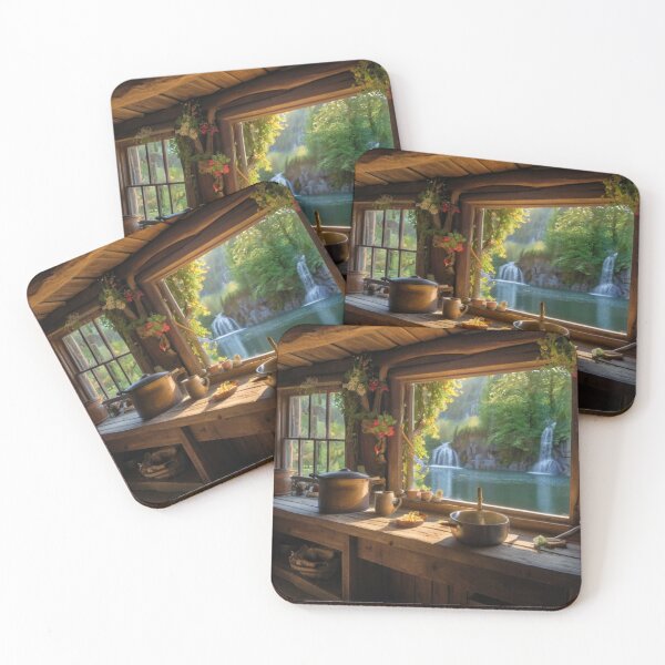 Item preview, Peaceful Fairytale Hamlet in the Forest designed and sold by BlareBlare.