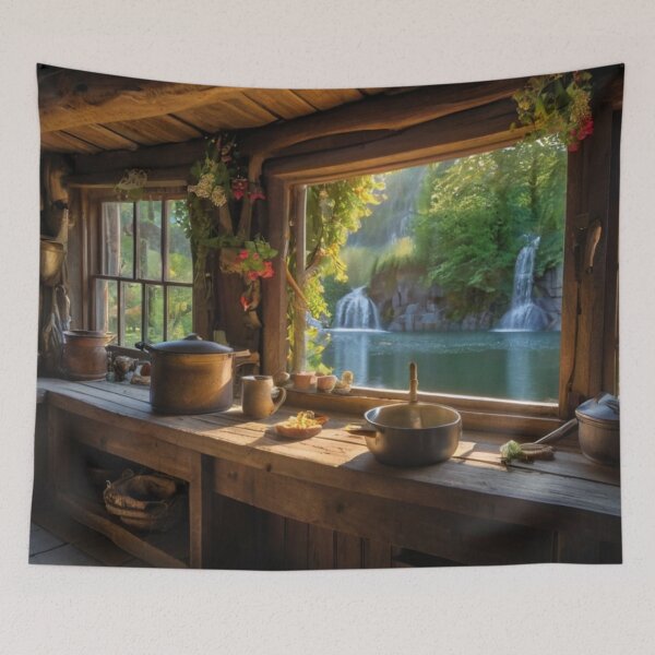 Item preview, Peaceful Fairytale Hamlet in the Forest designed and sold by BlareBlare.