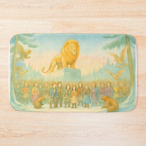 Item preview, Golden Lion's Majesty in the Snowy Woods designed and sold by ArtisticDesignsbyLinda.