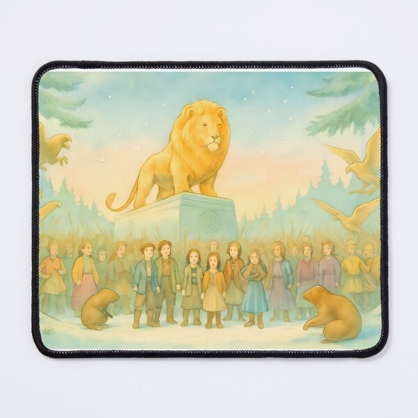 Item preview, Golden Lion's Majesty in the Snowy Woods designed and sold by ArtisticDesignsbyLinda.