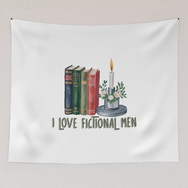 Item preview, I Love Fictional Men Sticker | Book Lover Aesthetic | Romantic Reader Quote Design designed and sold by Megan Jamison.