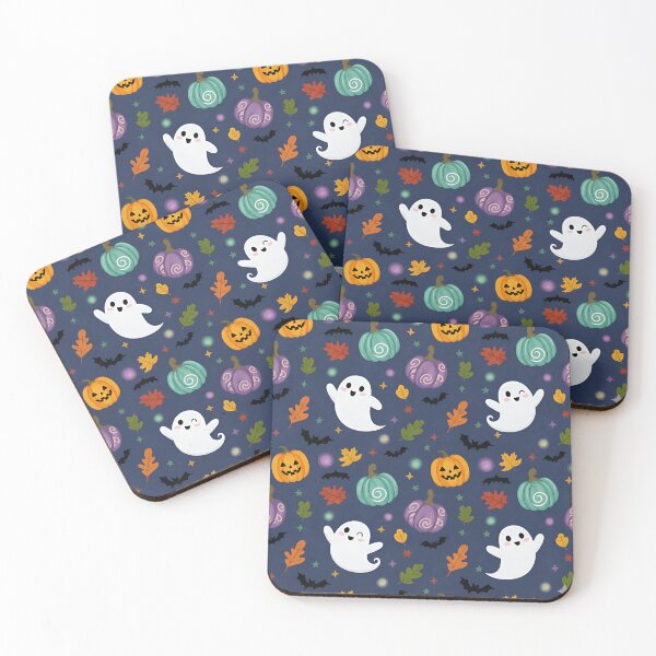 Item preview, Cute Ghost Halloween Seamless Pattern – Whimsical Pumpkin & Fall Leaf Design for Pillows, Fabric, and Seasonal Decor designed and sold by ZyxDes.