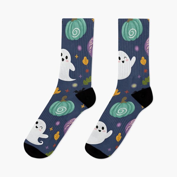 Item preview, Cute Ghost Halloween Seamless Pattern – Whimsical Pumpkin & Fall Leaf Design for Pillows, Fabric, and Seasonal Decor designed and sold by ZyxDes.