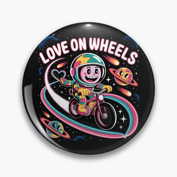 Item preview, Astronaut Riding a Pink Bike Through Rainbow Space designed and sold by SplashTastic.