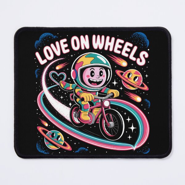 Item preview, Astronaut Riding a Pink Bike Through Rainbow Space designed and sold by SplashTastic.