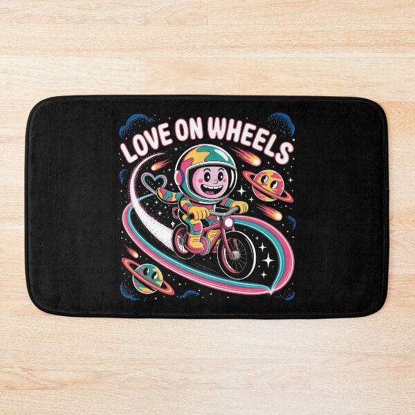 Item preview, Astronaut Riding a Pink Bike Through Rainbow Space designed and sold by SplashTastic.