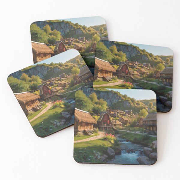 Item preview, Enchanted Village by the Waterfall designed and sold by BlareBlare.