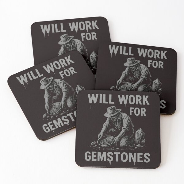 Item preview, Will Work for Gemstones – Vintage Miner Graphic designed and sold by Tadeusz1.
