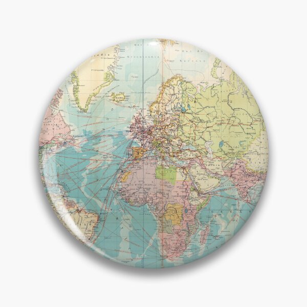 Item preview, Detailed Vintage Colorful Bohemian Italian World Map designed and sold by easteuromaps.