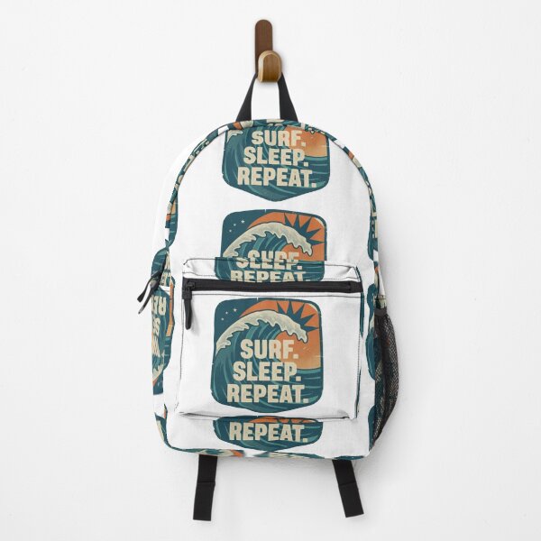 Item preview, Surf Sleep Repeat Vintage Surf Design Retro Wave Sunset designed and sold by DibuHumor.