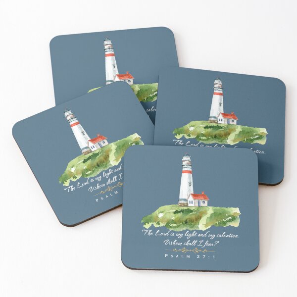 Item preview, The Lord Is My Light – Lighthouse Christian Art (Psalm 27:1) | Faith-Based Watercolor Scripture Design for Hope & Strength designed and sold by AmenAlways.