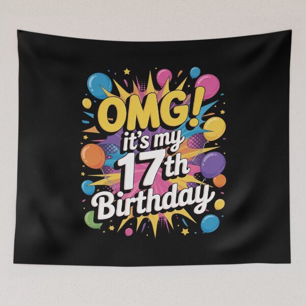 Item preview, 17 Years Old 17th Birthday OMG It's My 17th Birthday  designed and sold by lilLilaBatArt.
