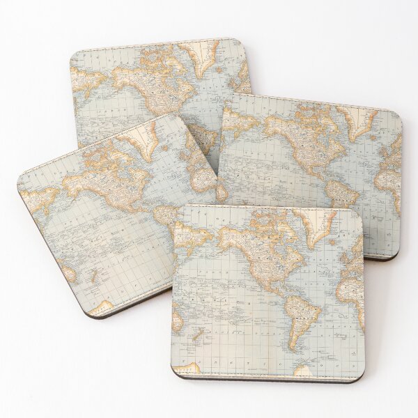 Item preview, Light Colors America Centric Vintage Bohemian Orange World Map designed and sold by easteuromaps.