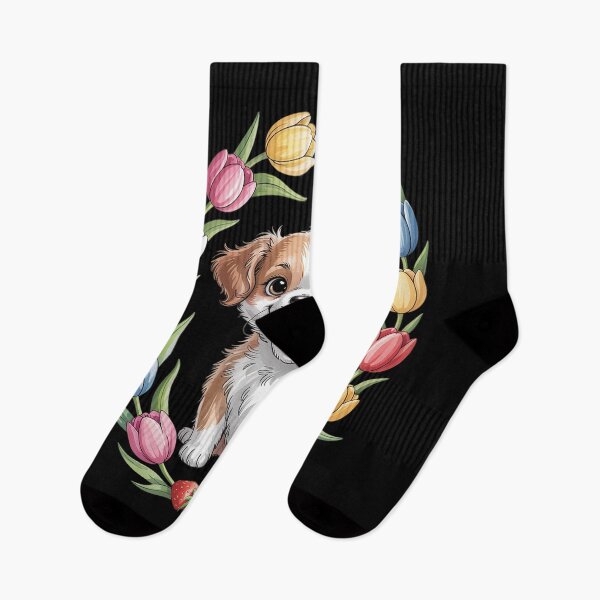 Item preview, dog with strawberries and tulips designed and sold by marcusry.