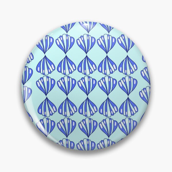 Item preview, Cute Dark Blue and White Pastel Shell Pattern on Light Blue – Soft Ocean-Inspired Design designed and sold by Cultradesign.